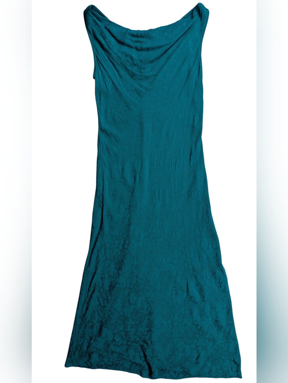S.L. Fashions Teal Cowl Neck Midi Dress